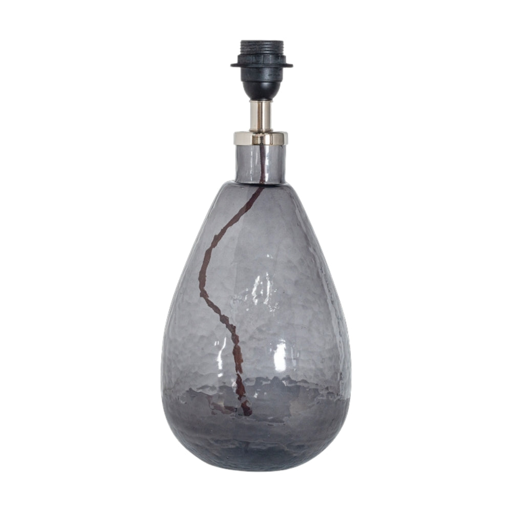 Nkuku Baba Recycled Smoke Glass Table Lamp Small Tall – from Amos Lighting + Home