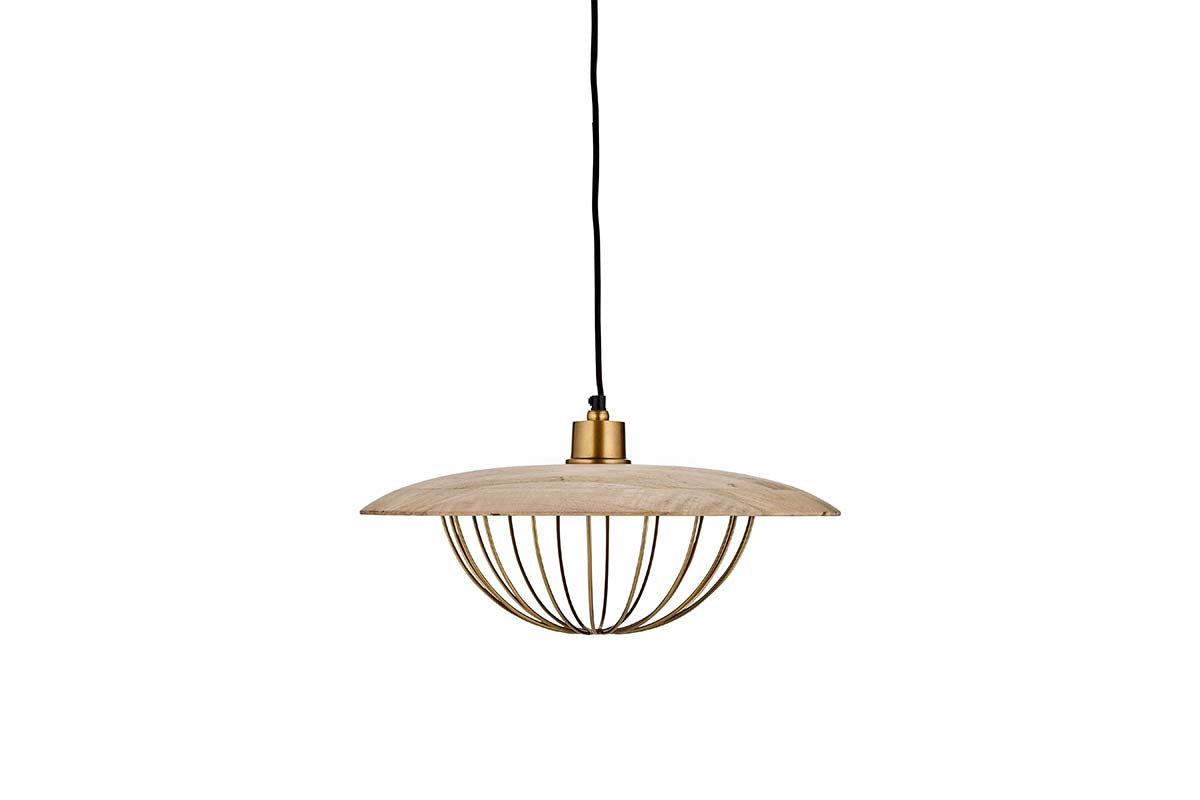 Nkuku Chakai Wood & Metal Large Pendant – from Amos Lighting + Home