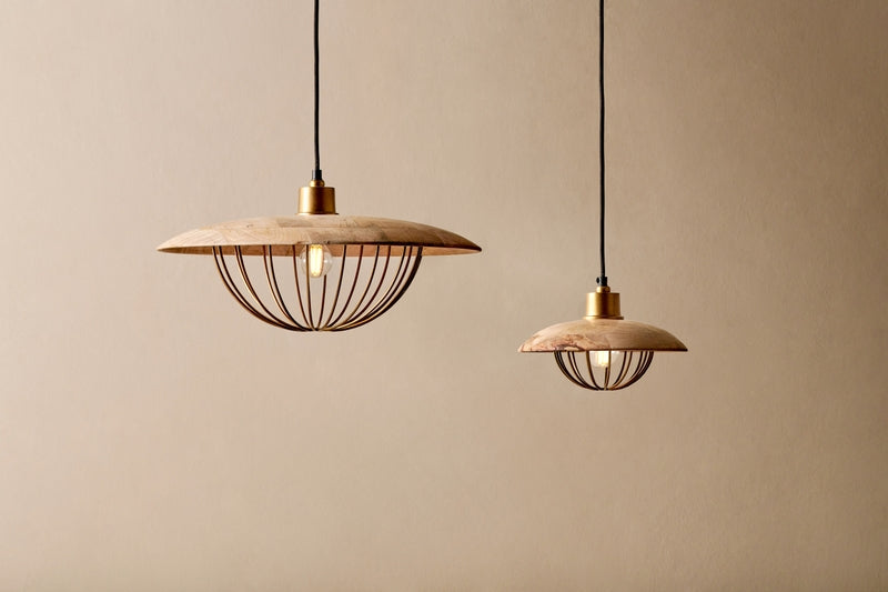 Nkuku Chakai Wood & Metal Large Pendant – from Amos Lighting + Home