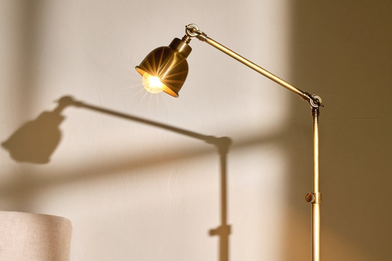 Nkuku Chapda Task Floor Lamp Antiqued Brass – from Amos Lighting + Home