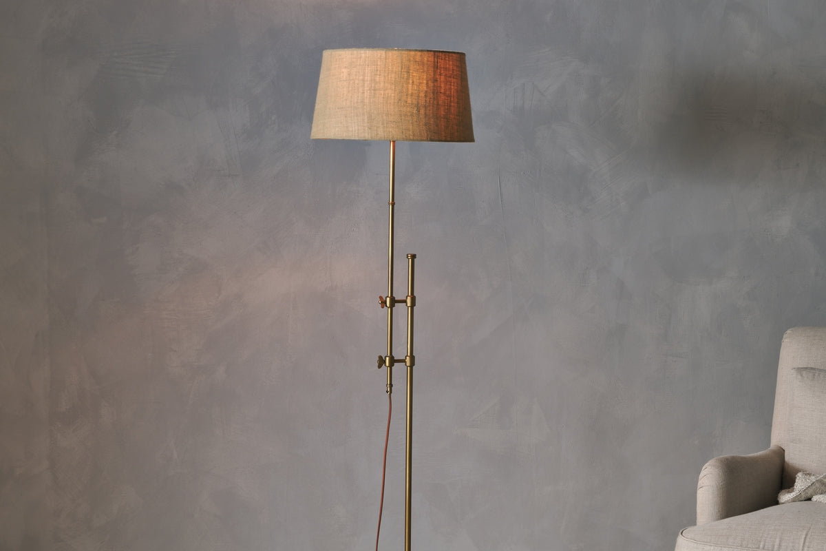Nkuku Chintala Iron Floor Lamp Antique Brass – from Amos Lighting + Home
