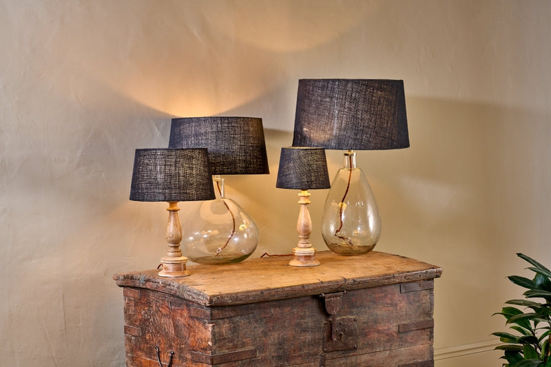 Nkuku Dia Jute Lampshade Ink Large 40.5cm – from Amos Lighting + Home