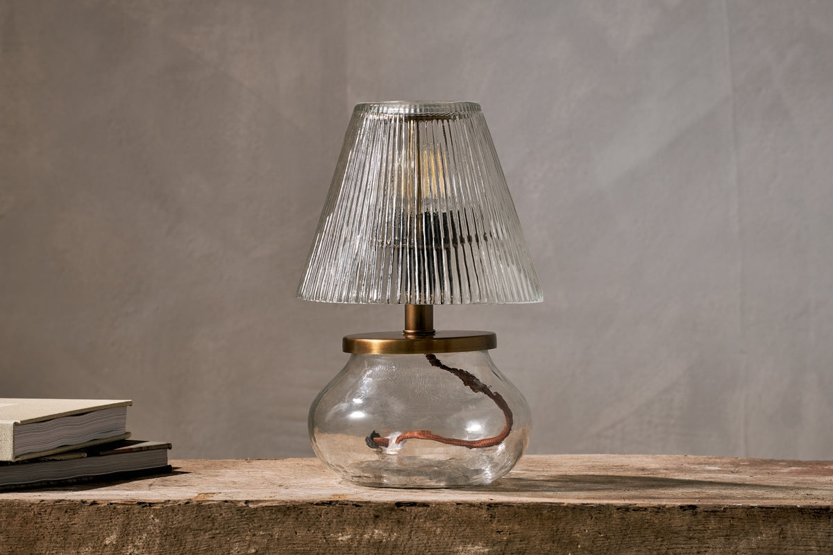 Nkuku Dimalai Recycled Clear Glass Table Lamp – from Amos Lighting + Home