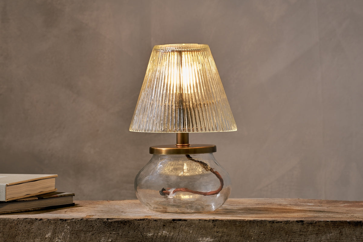 Nkuku Dimalai Recycled Clear Glass Table Lamp – from Amos Lighting + Home