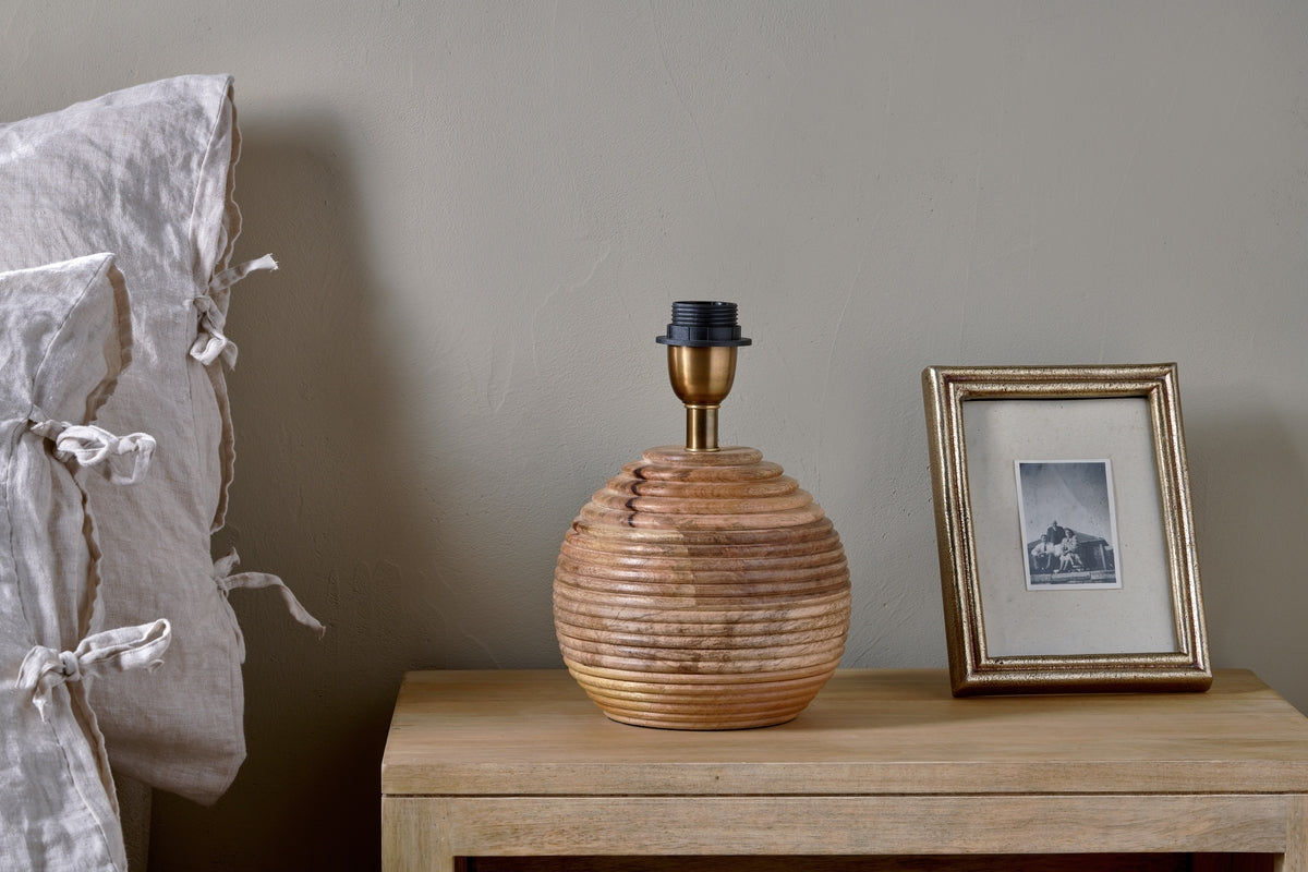 Nkuku Drisana Mango Wood Bedside Table Lamp – from Amos Lighting + Home