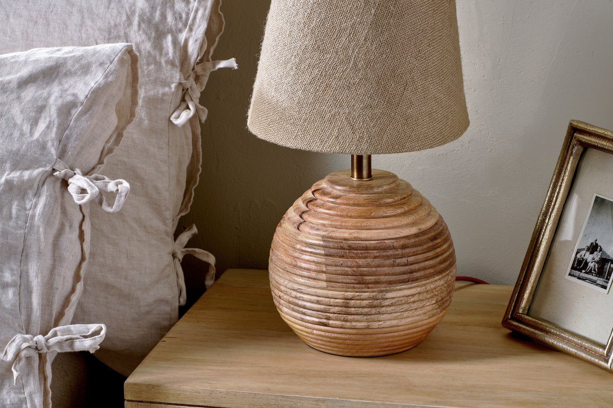 Nkuku Drisana Mango Wood Bedside Table Lamp – from Amos Lighting + Home