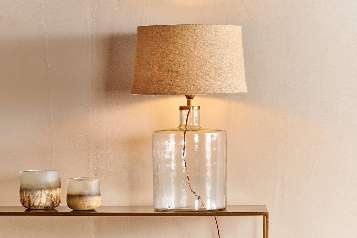 Nkuku Edina Recycled Clear Glass Table Lamp Large – from Amos Lighting + Home
