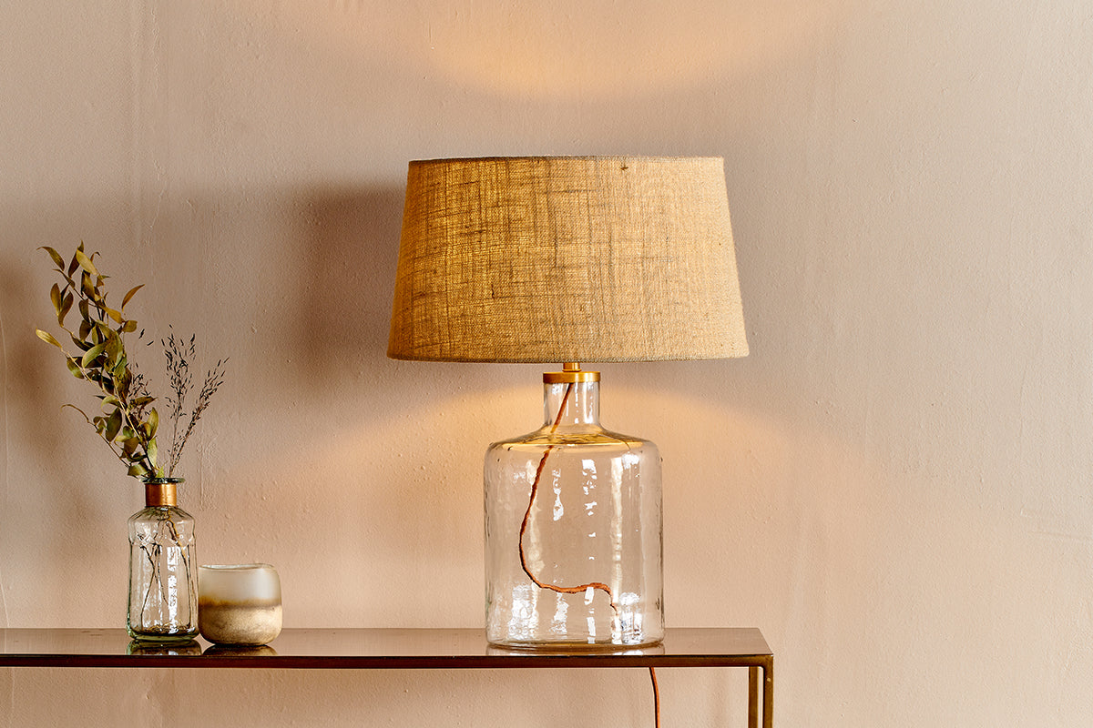 Nkuku Edina Recycled Clear Glass Table Lamp Small – from Amos Lighting + Home