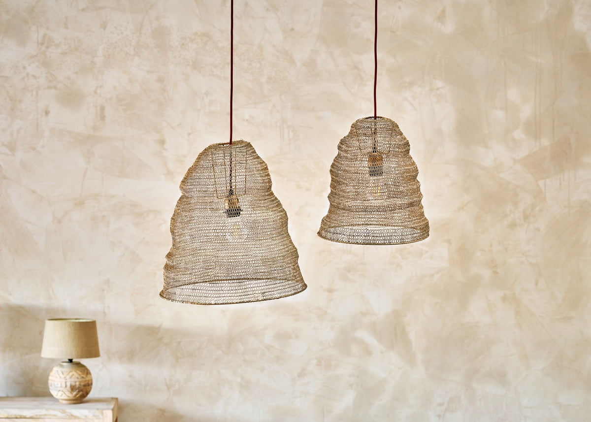 Nkuku Jatani Wire Lampshade Antique Brass Small – from Amos Lighting + Home