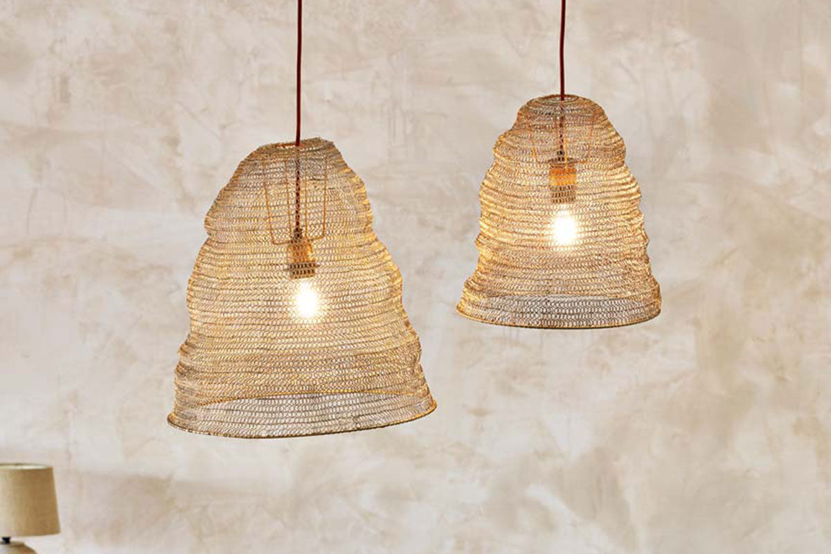 Nkuku Jatani Wire Lampshade Antique Brass Small – from Amos Lighting + Home