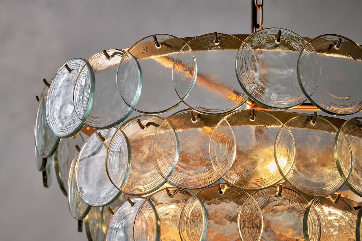 Nkuku Kagitha Recycled Glass Statement Chandelier – from Amos Lighting + Home