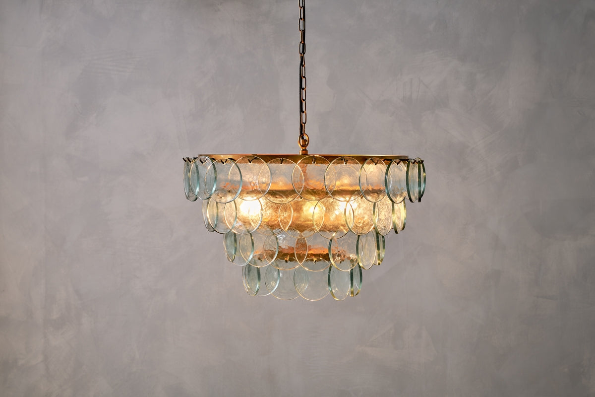 Nkuku Kagitha Recycled Glass Statement Chandelier – from Amos Lighting + Home