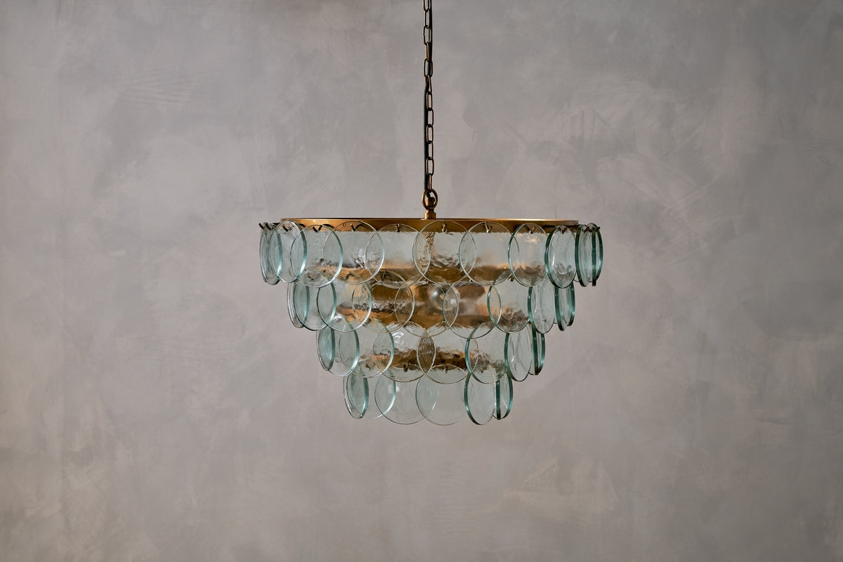Nkuku Kagitha Recycled Glass Statement Chandelier – from Amos Lighting + Home