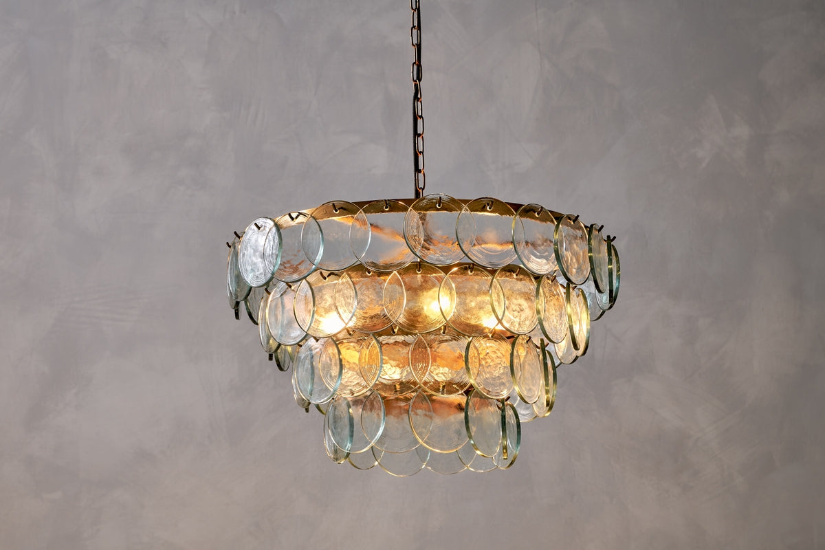 Nkuku Kagitha Recycled Glass Statement Chandelier – from Amos Lighting + Home