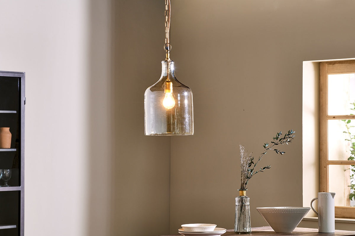 Nkuku Kalsi Recycled Lustre Glass Pendant Small – from Amos Lighting + Home