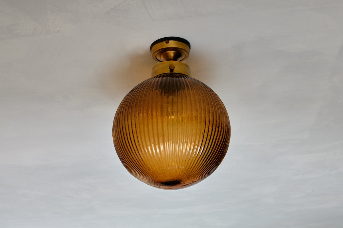Nkuku Konnie Bathroom Ceiling Light Amber Glass – from Amos Lighting + Home