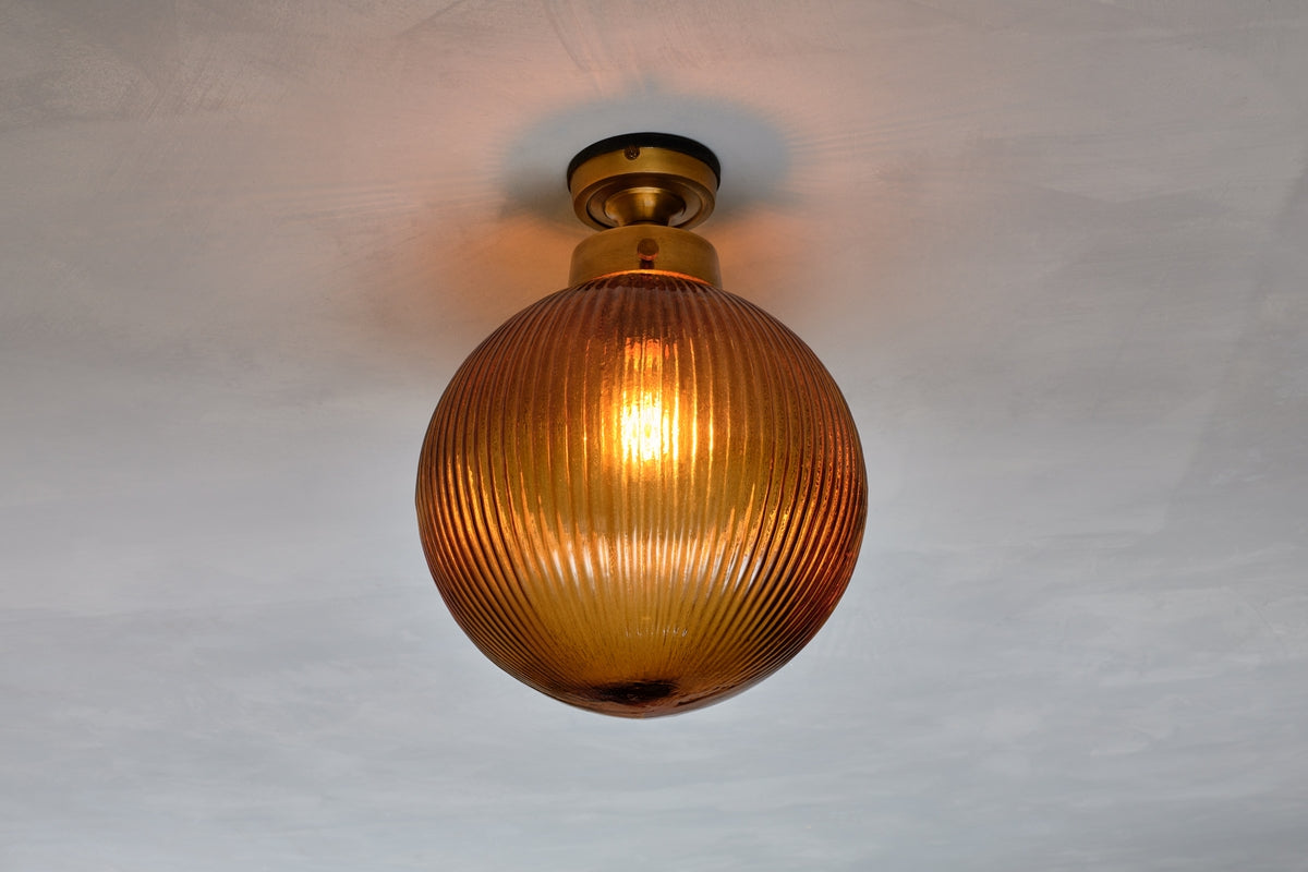 Nkuku Konnie Bathroom Ceiling Light Amber Glass – from Amos Lighting + Home