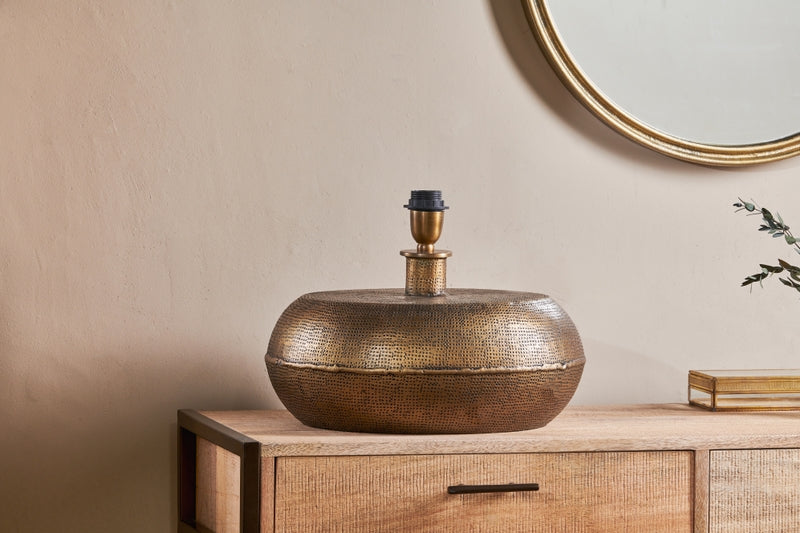 Nkuku Lumbu Table Lamp Antique Brass Large – from Amos Lighting + Home