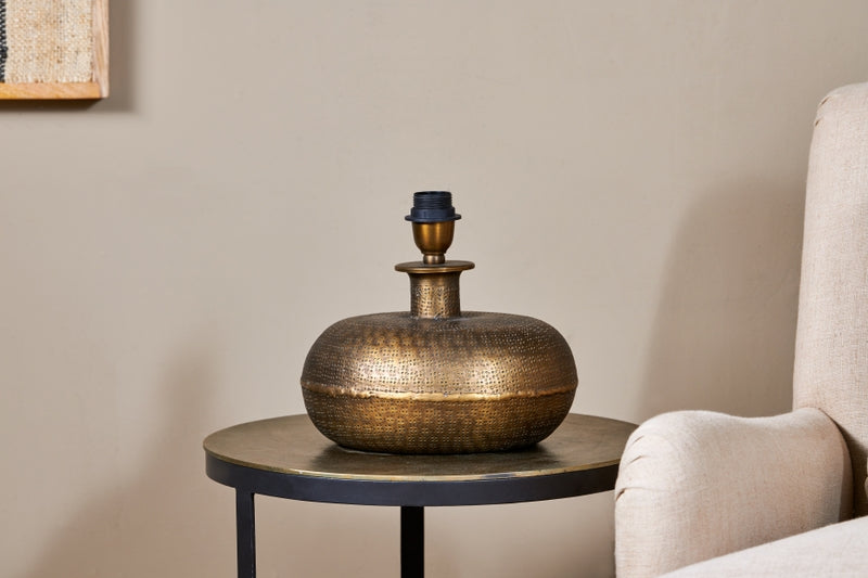 Nkuku Lumbu Table Lamp Antique Brass Small – from Amos Lighting + Home