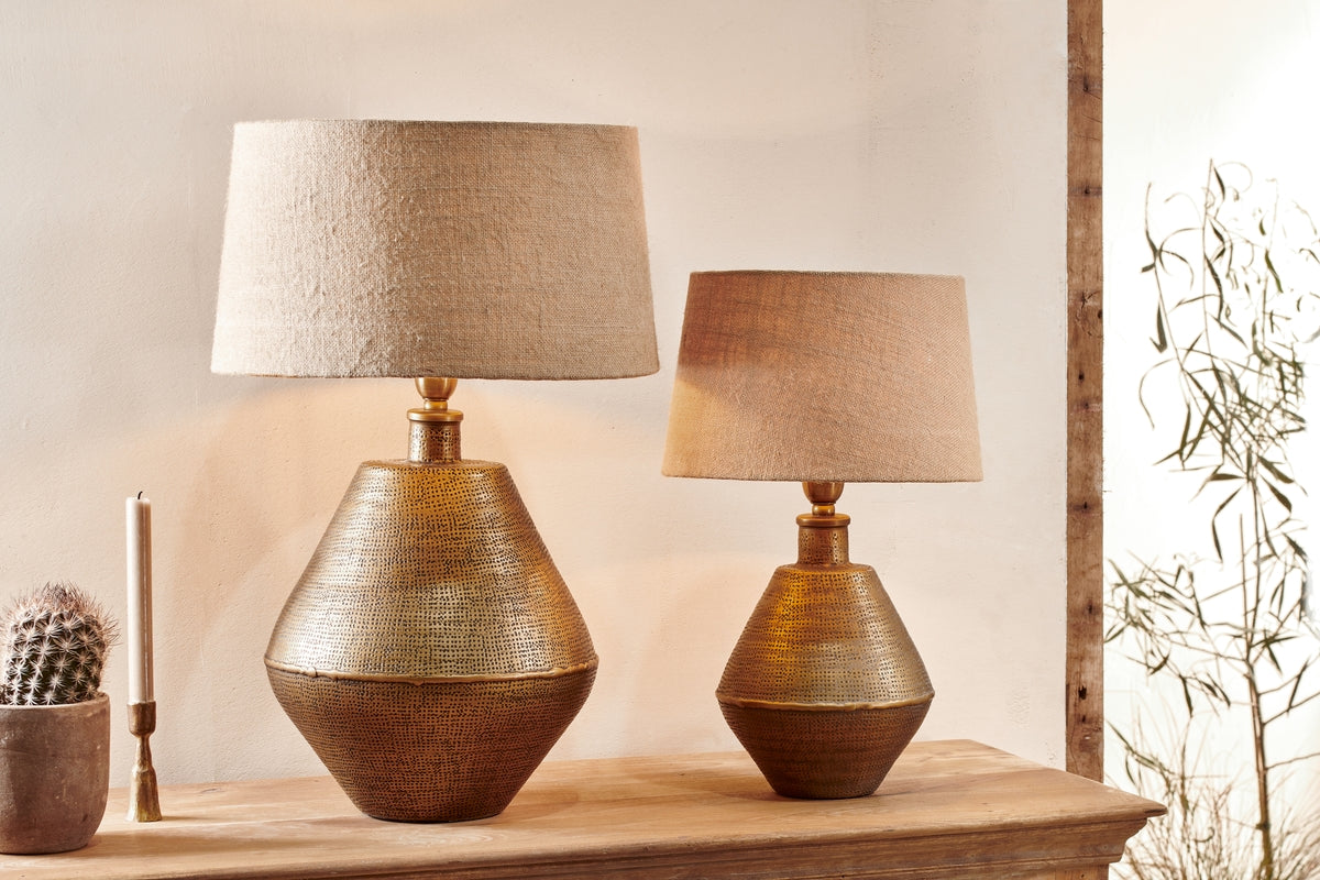 Nkuku Nalgonda Small Table Lamp Antique Brass – from Amos Lighting + Home