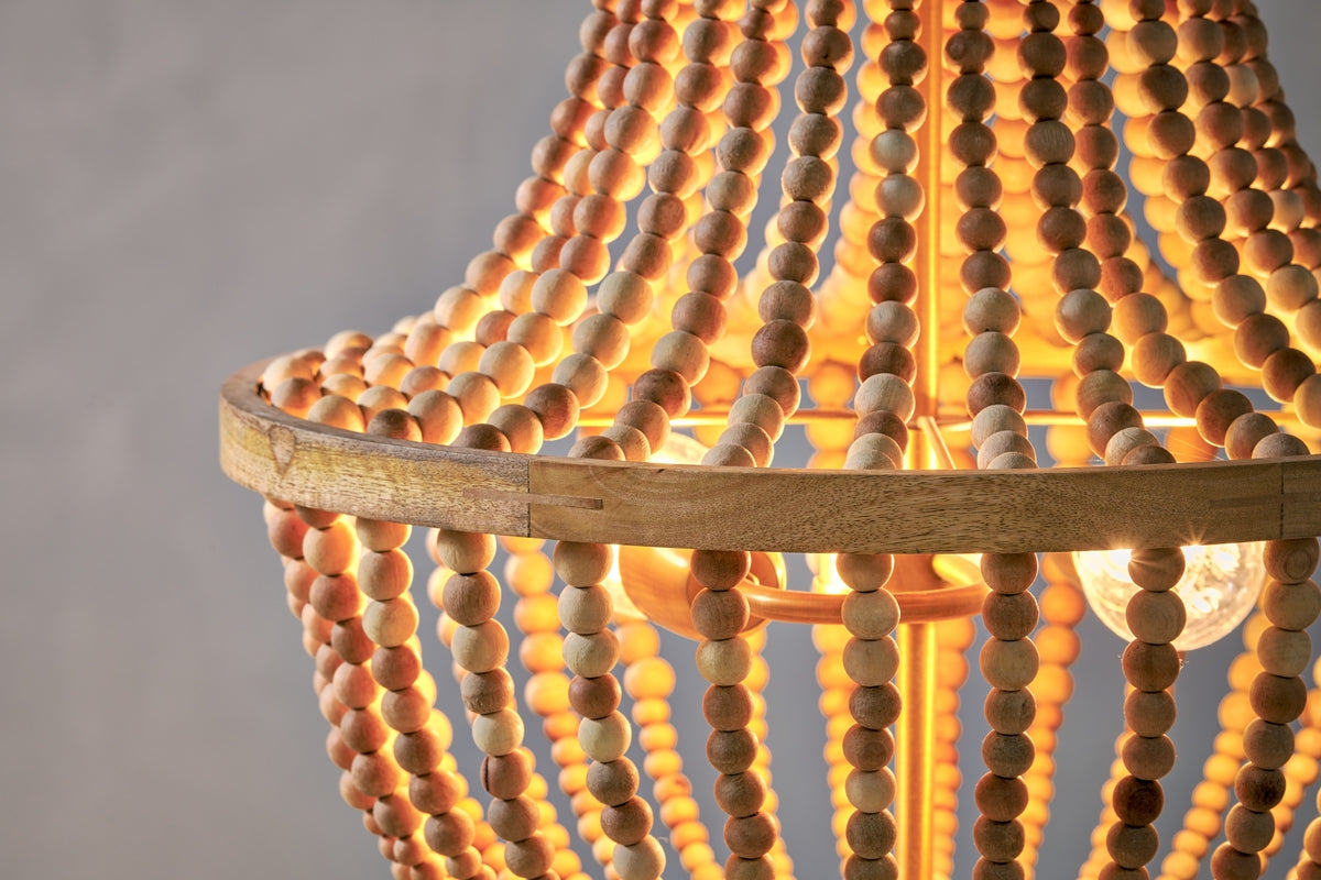 Nkuku Neela Natural Mango Wood Pendant – from Amos Lighting + Home