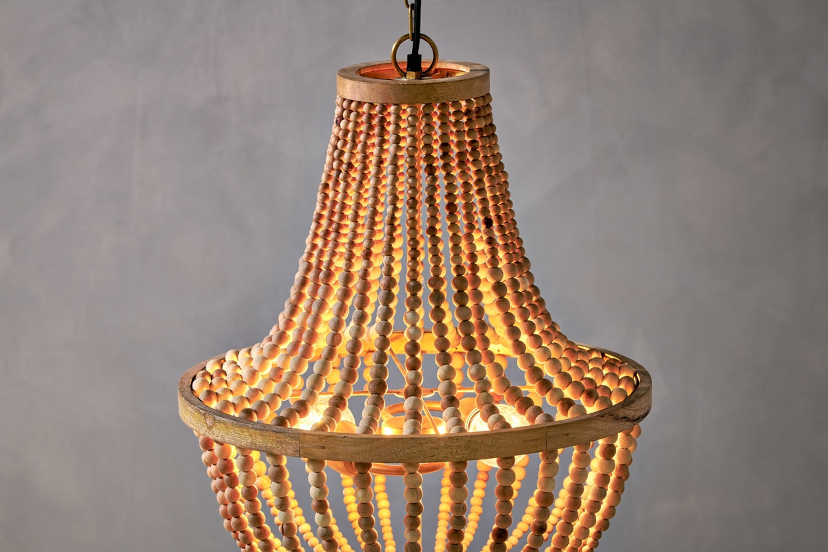 Nkuku Neela Natural Mango Wood Pendant – from Amos Lighting + Home