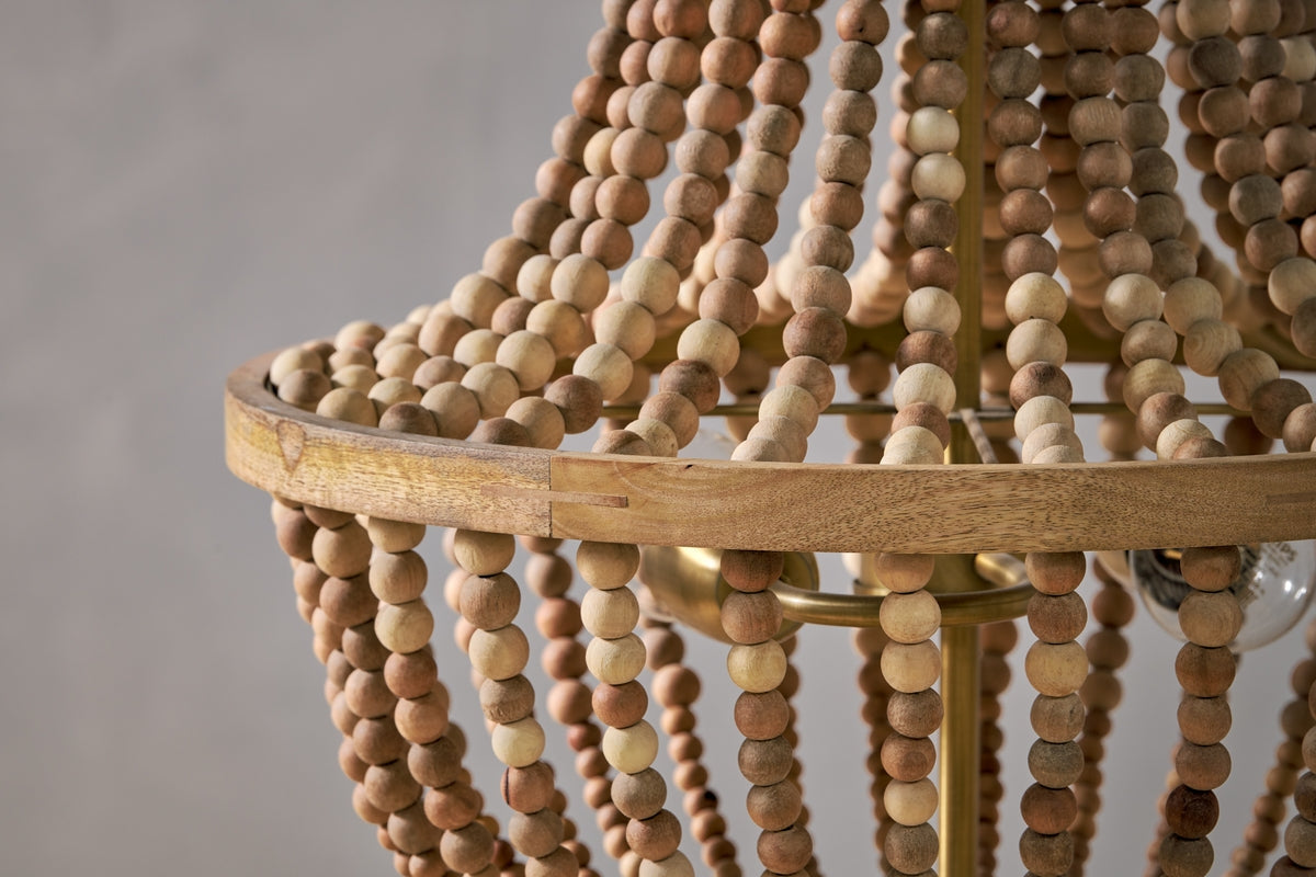 Nkuku Neela Natural Mango Wood Pendant – from Amos Lighting + Home