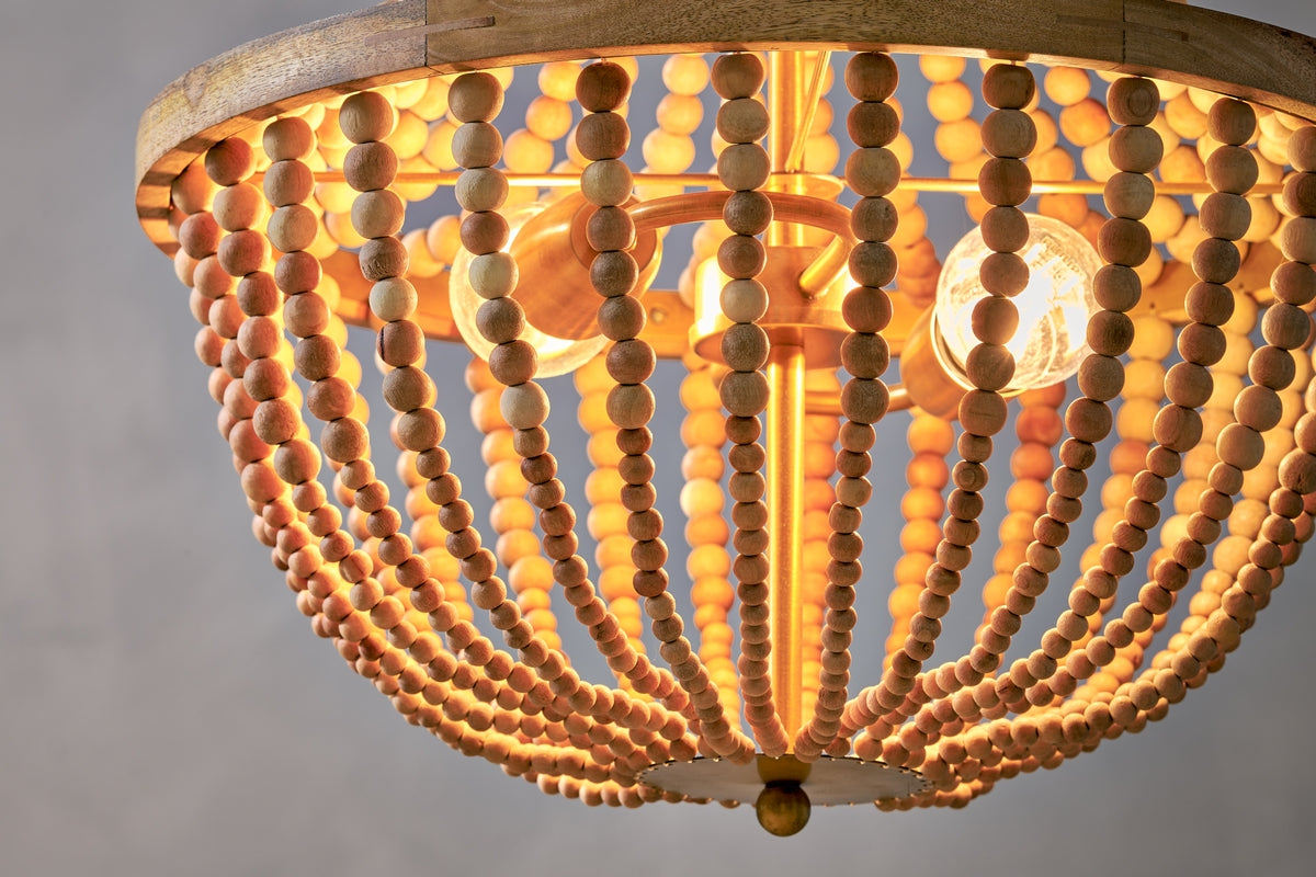 Nkuku Neela Natural Mango Wood Pendant – from Amos Lighting + Home