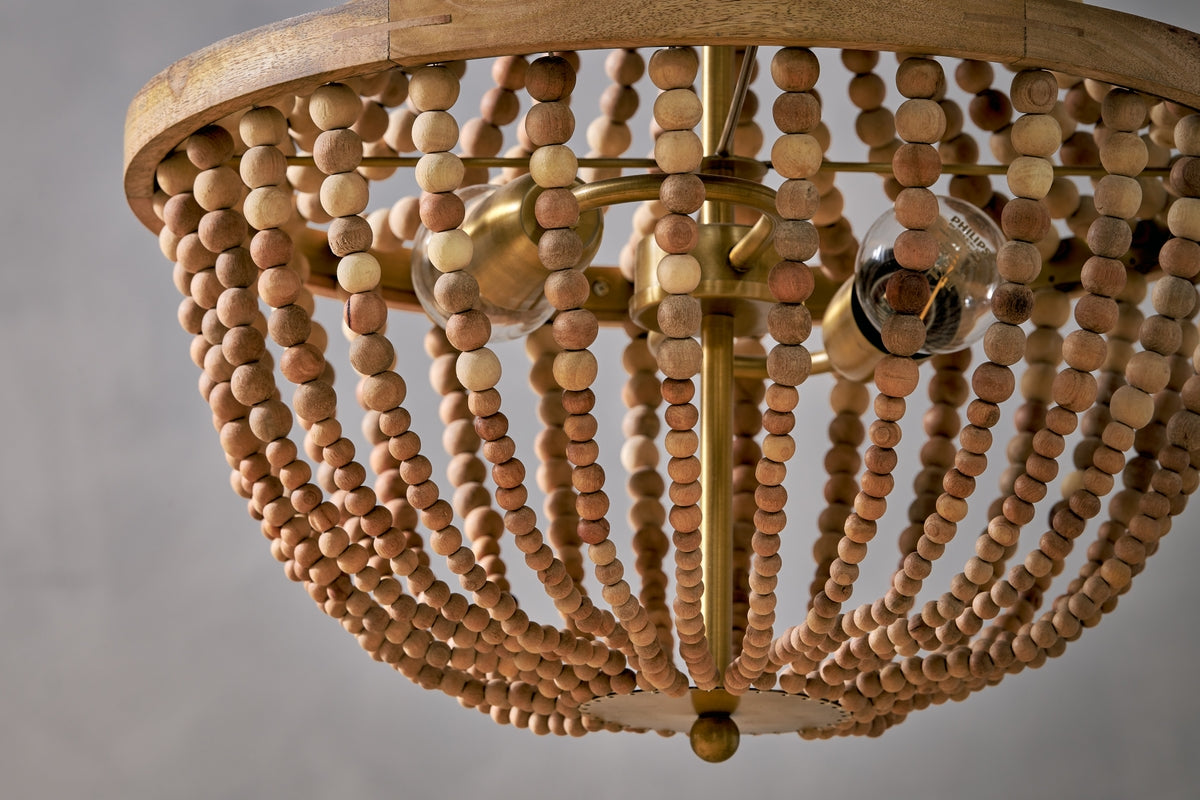 Nkuku Neela Natural Mango Wood Pendant – from Amos Lighting + Home