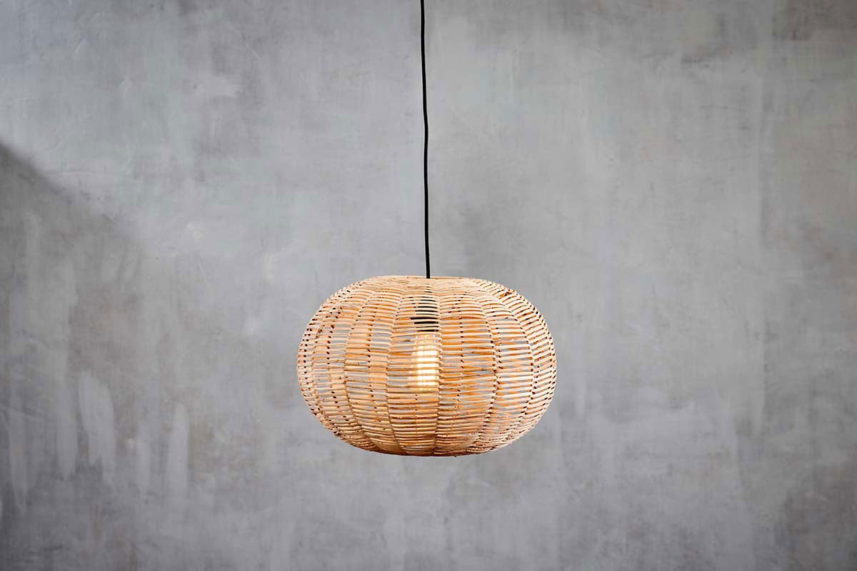 Nkuku Noko Natural Wicker Round Small Pendant – from Amos Lighting + Home