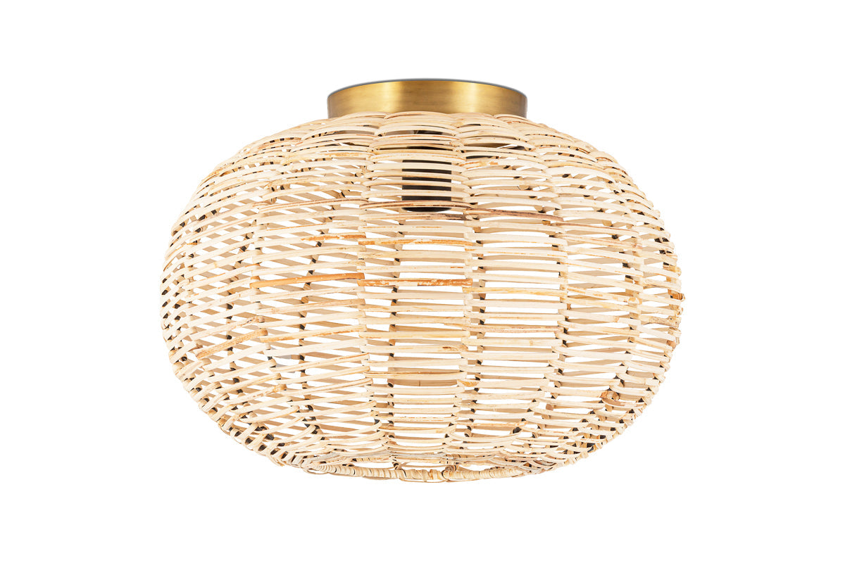 Nkuku Noko Rattan Flush Ceiling Light – from Amos Lighting + Home