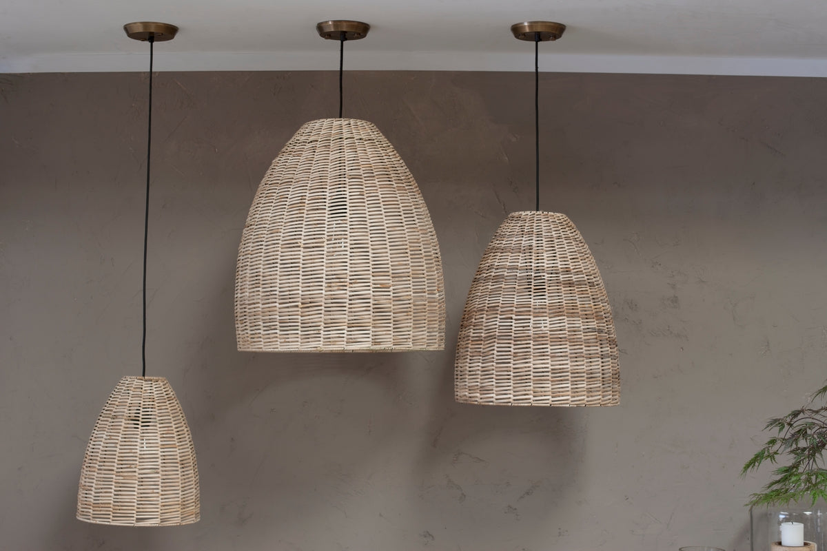 Nkuku Noko Wicker Conical Pendant Medium – from Amos Lighting + Home