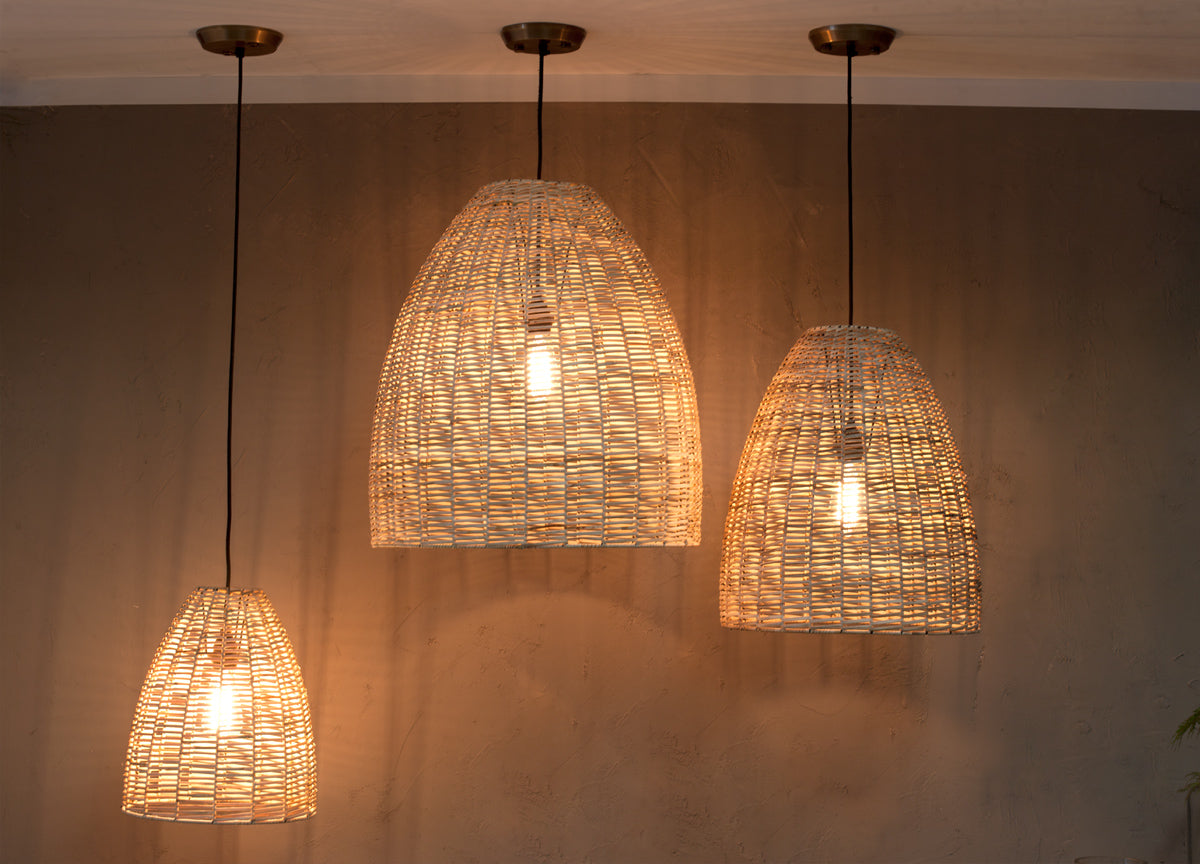 Nkuku Noko Wicker Conical Pendant Medium – from Amos Lighting + Home