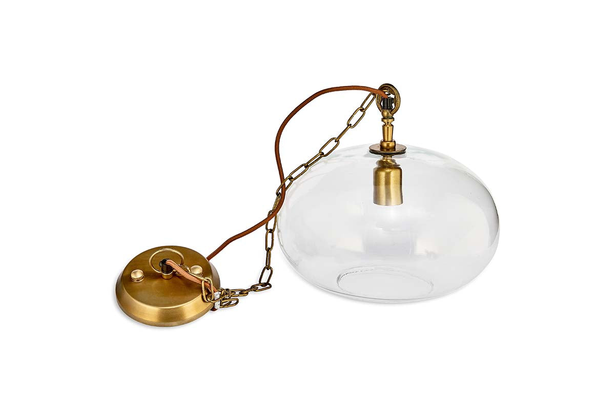 Nkuku Otoro Recycled Clear Glass Pendant Large Round – from Amos Lighting + Home