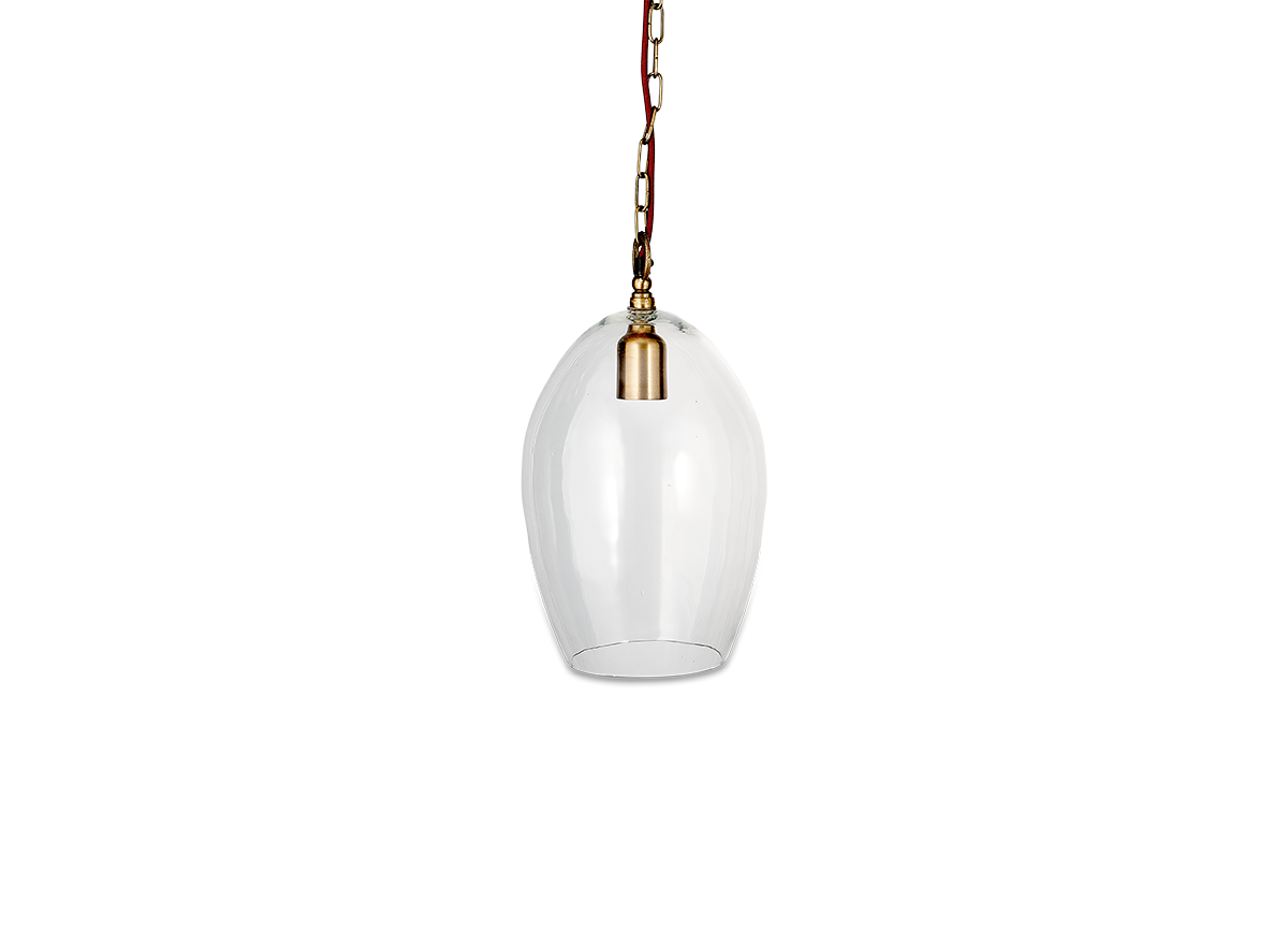Nkuku Otoro Recycled Clear Glass Pendant Small Oval – from Amos Lighting + Home