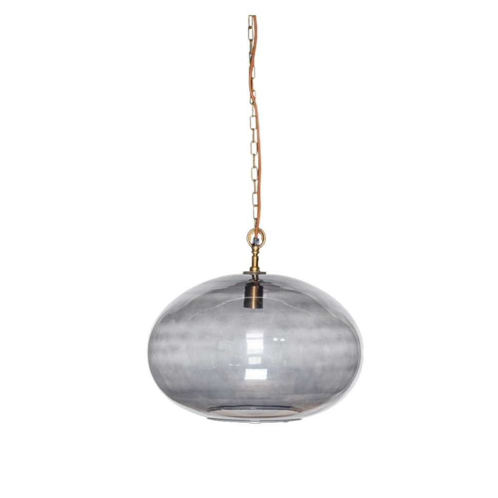 Nkuku Otoro Recycled Smoke Glass Pendant Small Round – from Amos Lighting + Home