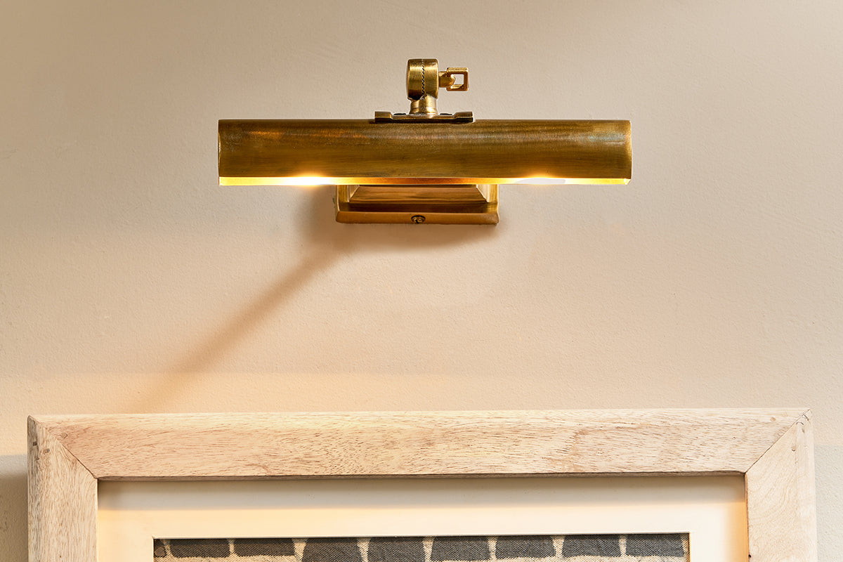 Nkuku Pania Picture Wall Lamp Antique Brass – from Amos Lighting + Home