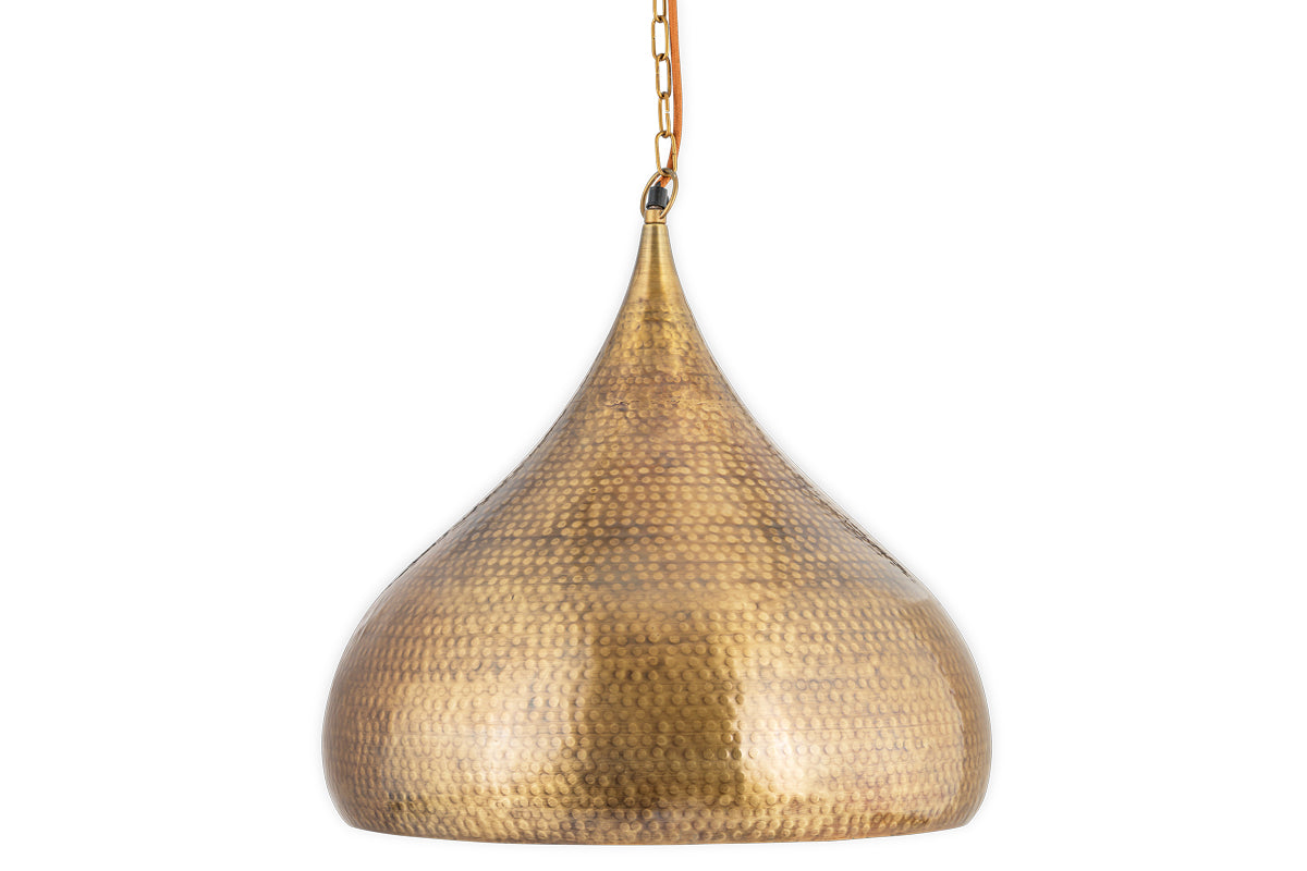 Nkuku Quinn Hammered Metal Pendant Antique Brass Large – from Amos Lighting + Home