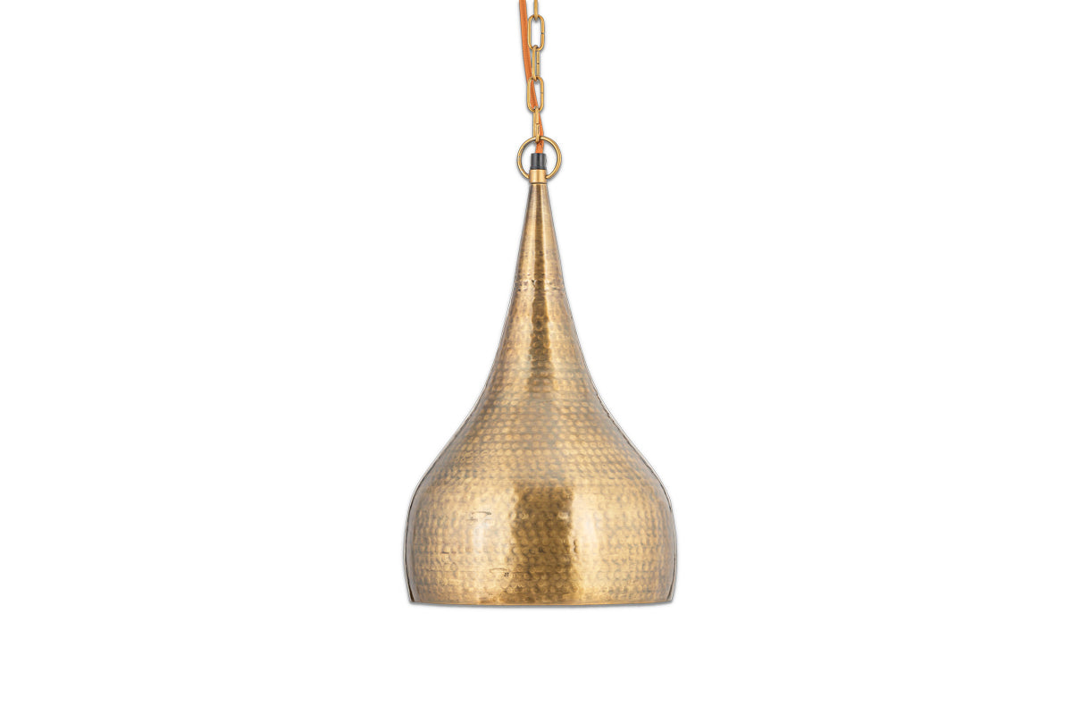 Nkuku Quinn Hammered Metal Pendant Antique Brass Small – from Amos Lighting + Home