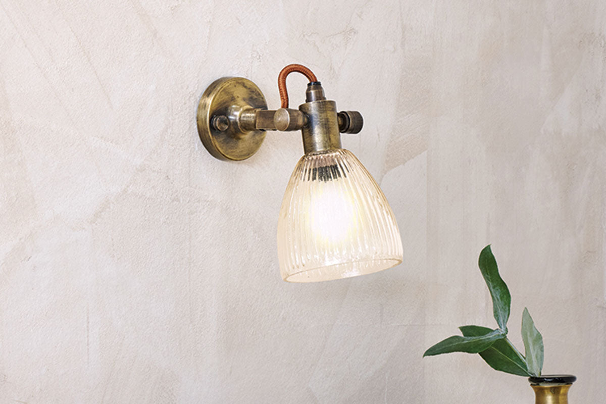 Nkuku Rarni Recycled Glass Single Spotlight Antique Brass – from Amos Lighting + Home