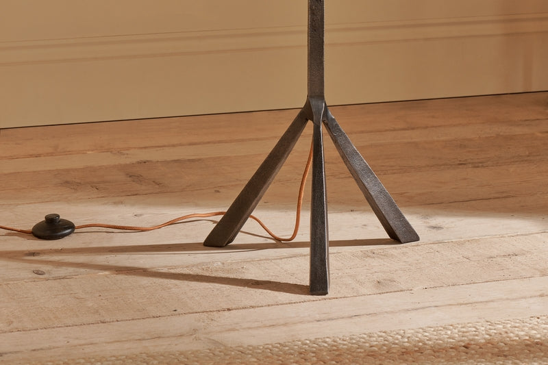 Nkuku Sahhil Metal Tripod Floor Lamp Antique Bronze – from Amos Lighting + Home