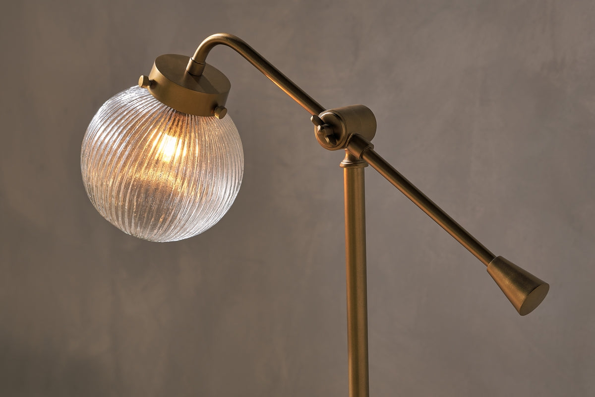 Nkuku Sengol Recycled Glass Desk Lamp Antique Brass – from Amos Lighting + Home