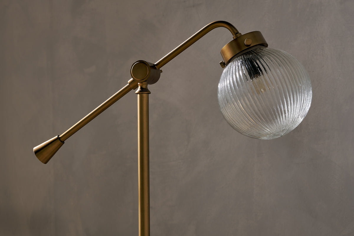 Nkuku Sengol Recycled Glass Desk Lamp Antique Brass – from Amos Lighting + Home