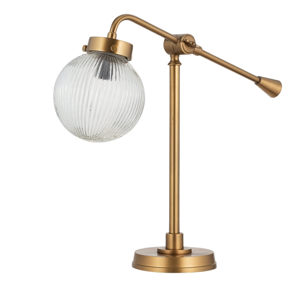 Nkuku Sengol Recycled Glass Desk Lamp Antique Brass – from Amos Lighting + Home