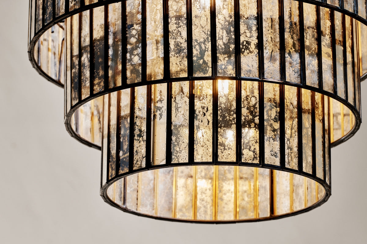 Nkuku Shanaya Mottled Glass Chandelier Antique Bronze – from Amos Lighting + Home