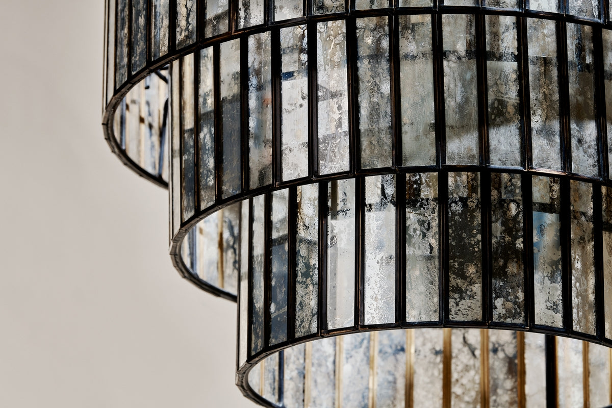 Nkuku Shanaya Mottled Glass Chandelier Antique Bronze – from Amos Lighting + Home