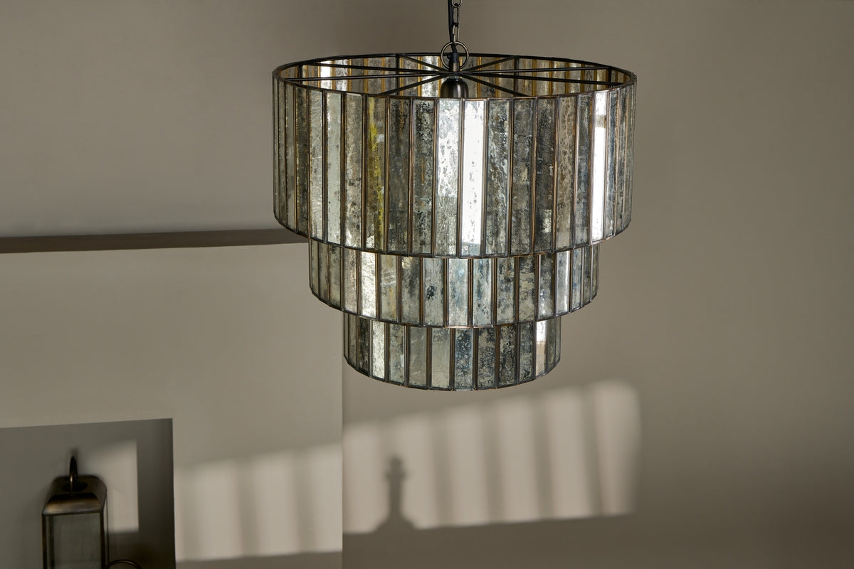 Nkuku Shanaya Mottled Glass Chandelier Antique Bronze – from Amos Lighting + Home