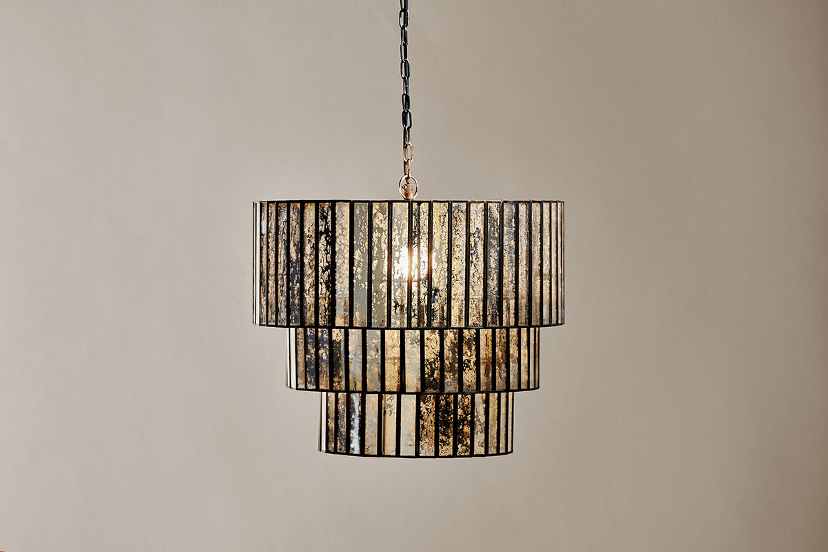 Nkuku Shanaya Mottled Glass Chandelier Antique Bronze – from Amos Lighting + Home