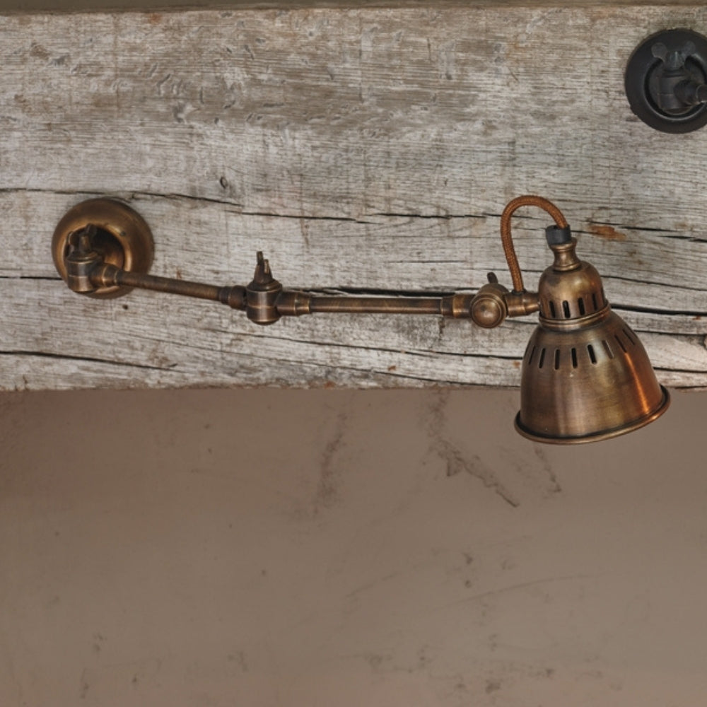 Nkuku Tubu Brass Extendable Wall Light Antique Brass Finish – from Amos Lighting + Home