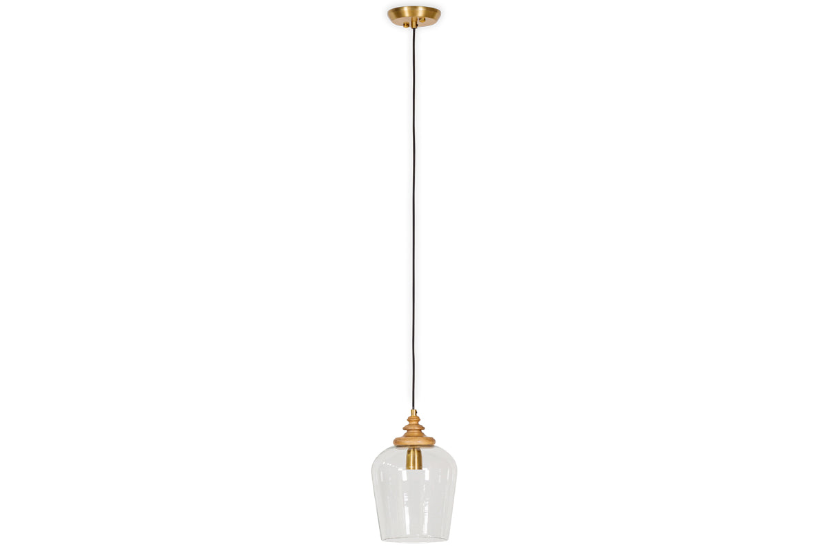 Nkuku Varuna Mango Wood & Glass Pendant – from Amos Lighting + Home